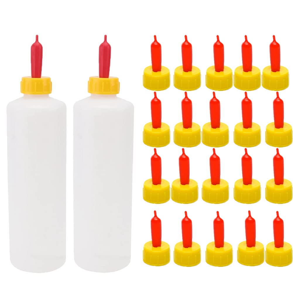 Woyous Goat Nipple And Bottles Set, 25 Pieces Small Animal Milk Drink Pritchard Nipple 2 Pieces 400 Ml Lamb Feeding Bottle Kit F