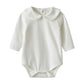 Auro Mesa Newborn Baby Infant Unisex Cotton Long-Sleeve Solid Peter Pan Collar Jumper Bodysuits Outfits