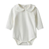 Auro Mesa Newborn Baby Infant Unisex Cotton Long-Sleeve Solid Peter Pan Collar Jumper Bodysuits Outfits