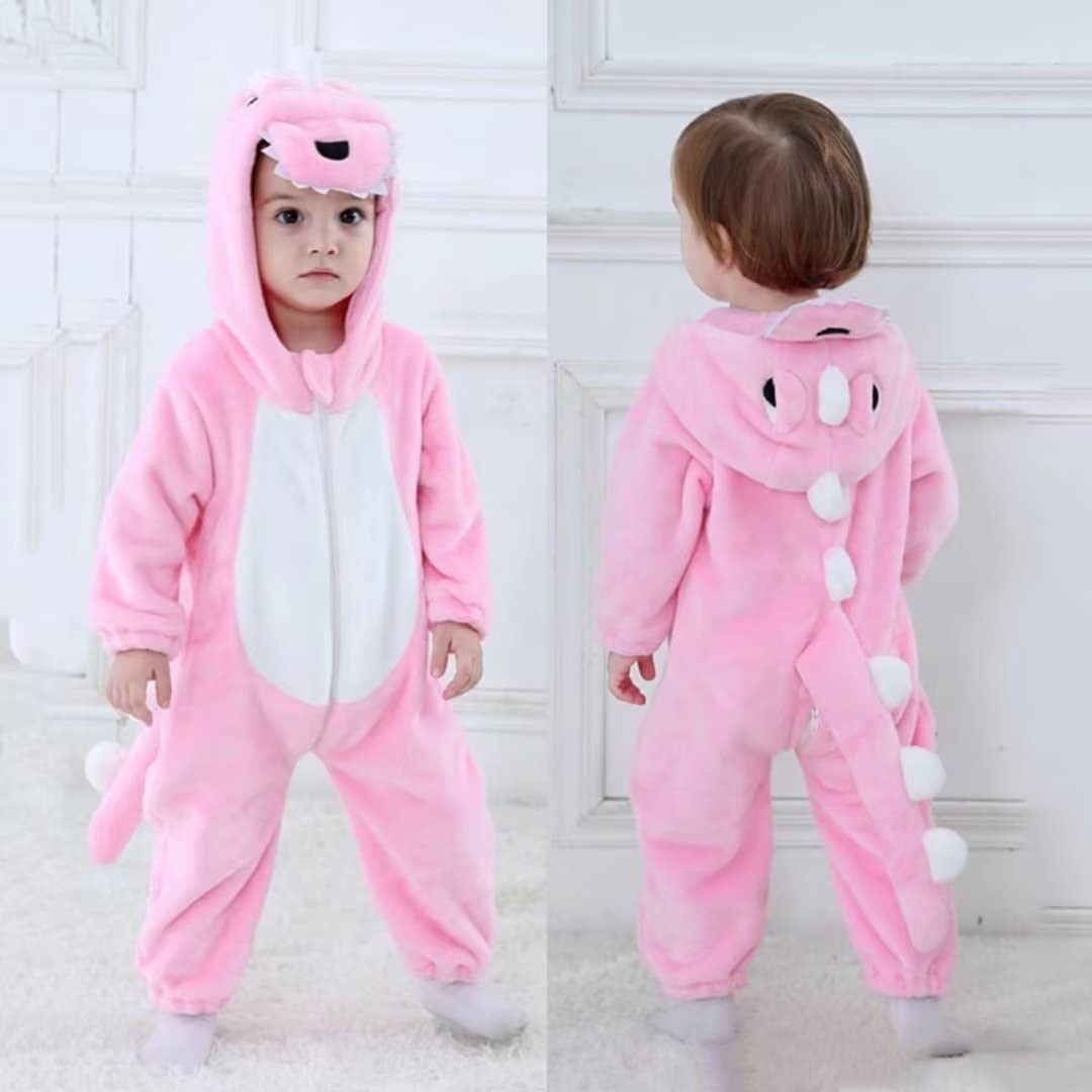 Qiaoniuniu Halloween Baby Pink Dinosaur Costumes Toddler Outfit Infants Cosplay Romper 18-24 Months