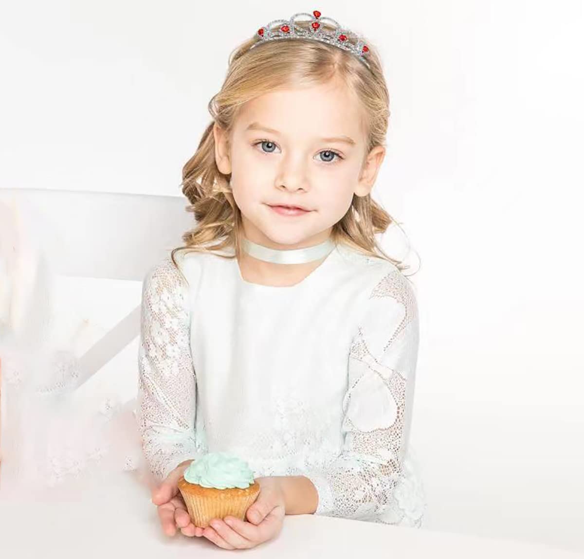 Lovelyshop Red Gems Rhinestone Tiara For Little Kid Big Kid Prom Birthday Princess Crown