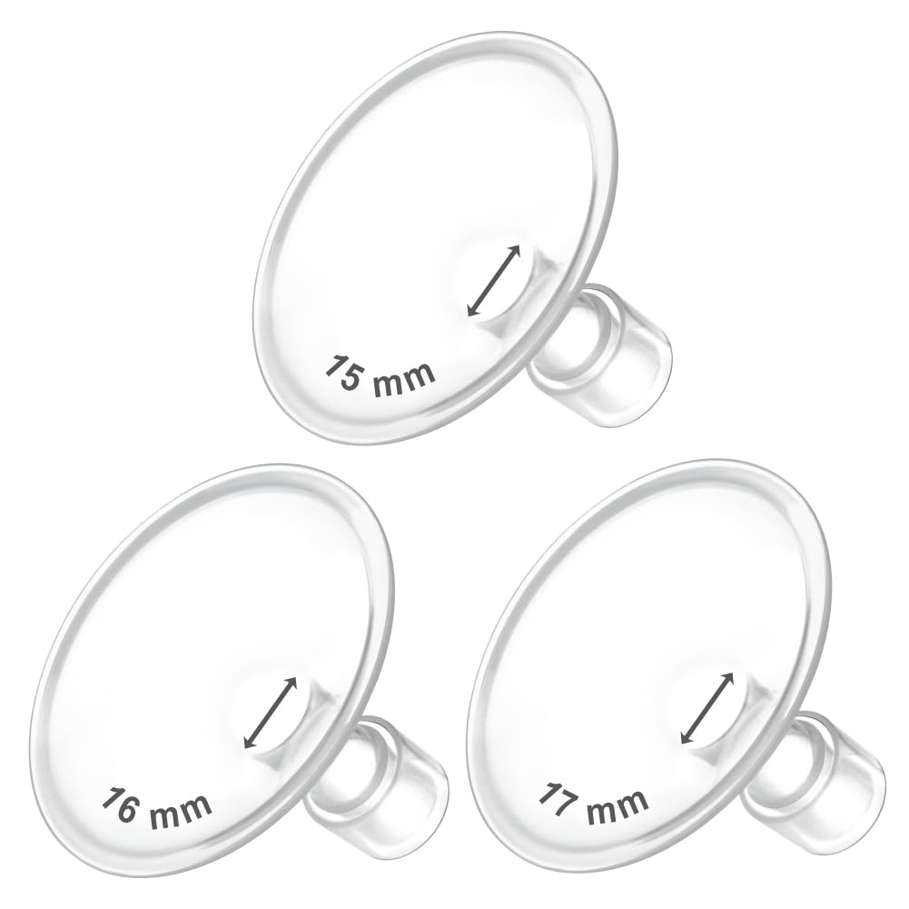 Maymom MyFit Flanges Crater Goldie Pack 15 16 17 mm Compatible with Medela Breast Pumps and Maymom Wide Base and Narrow Base Con