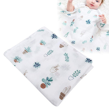 Durable Washcloth, Baby Bath Towel, Unisex Shower Towel, for Shower Infant Sleeping Baby Bathroom(Green Leaf Potted Plants, 130 