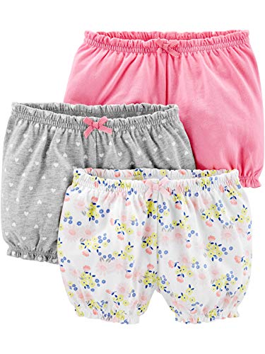 Simple Joys By Carters Baby Girls Bloomer Shorts, Pack Of 3, Pinkgrey, Floral, 18 Months