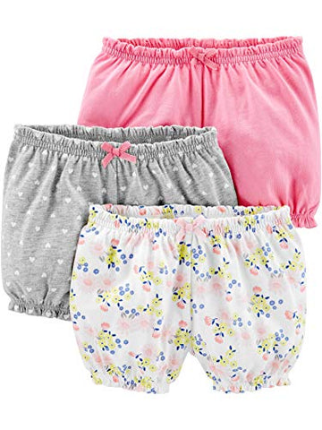 Simple Joys By Carters Baby Girls Bloomer Shorts, Pack Of 3, Pinkgrey, Floral, 18 Months