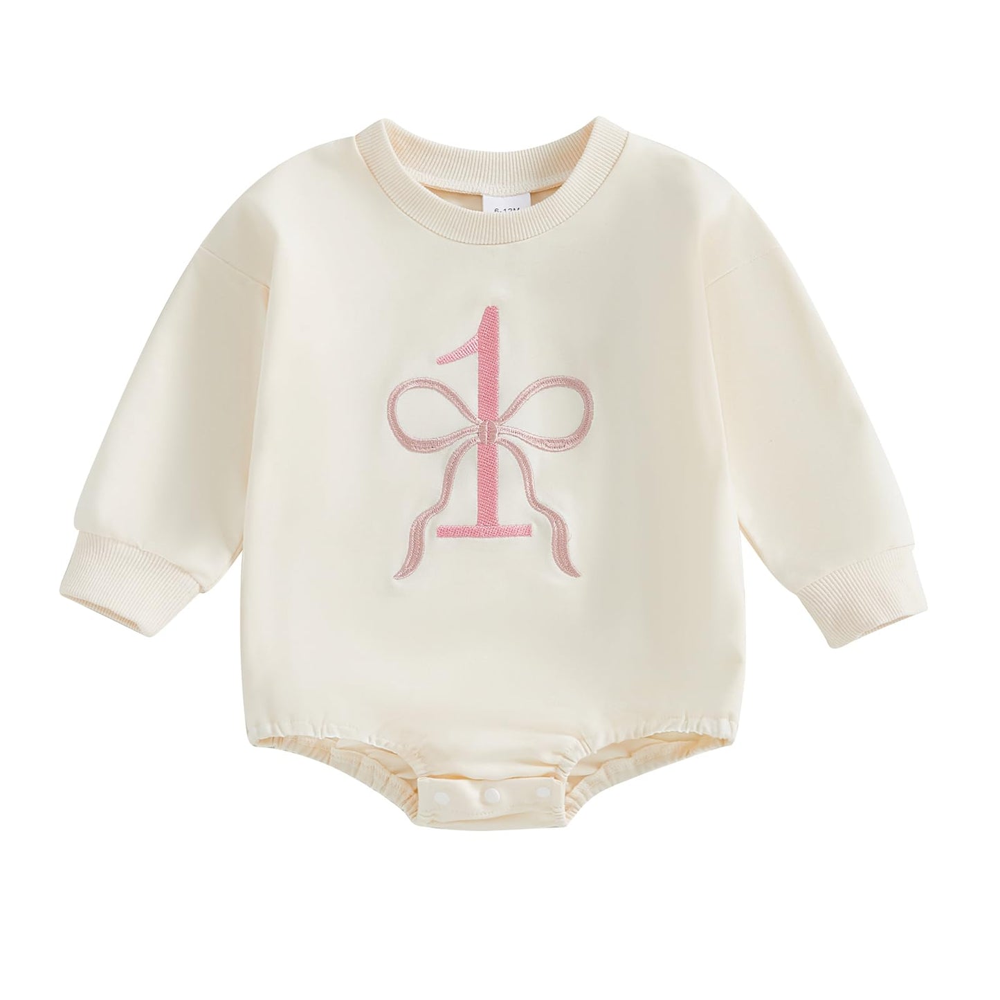 CREAIRY Baby Girl 1st Birthday Outfit My First Rodeo Western Bubble Romper Sweatshirt Long Sleeve Bodysuit Fall Clothes (Beige, 