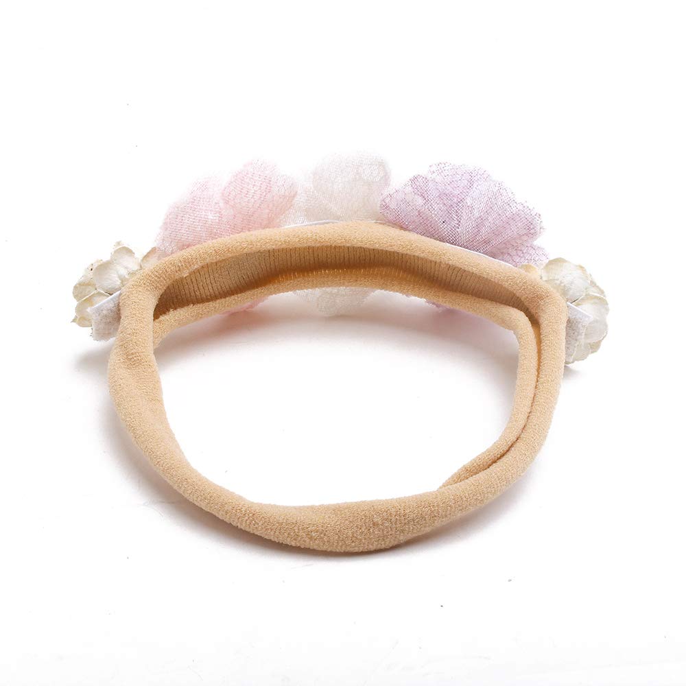 Oosaku Baby Girl Flower Headbands Set Elastic Floral Headbands 6Pcs Soft Nylon Hair Band For Newborn Toddler Hair Accessories