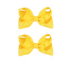 2 PCS 4.5inchs Hair Bows for Girls Grosgrain Ribbon Hair Bow Alligator Clips Hair Accessories for Baby Girls Toddlers(Yellow)
