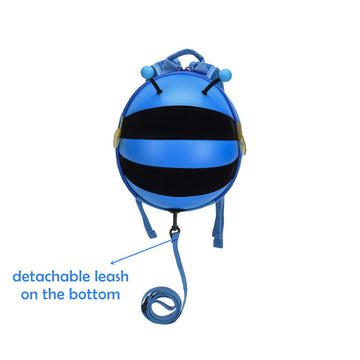 Baby Backpack With Leash For Toddler,Small Bee Backpack For Kids,Anti Lost Bag (Blue)
