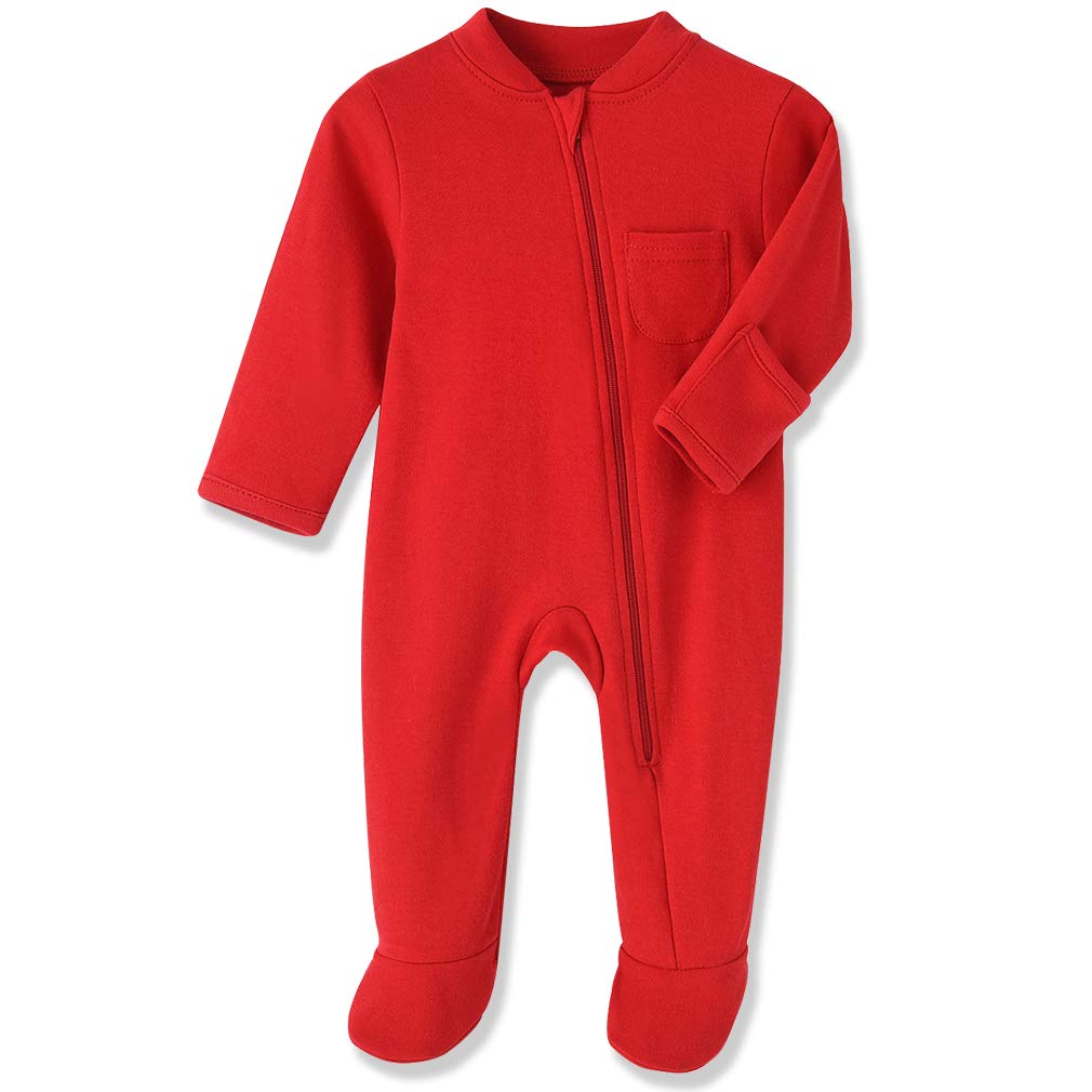 Eleven'S Kingdom Baby Girls Sleep And Play 3-6 Months Red Baby Girl Cotton Footi WBBAPB08L21GTD7