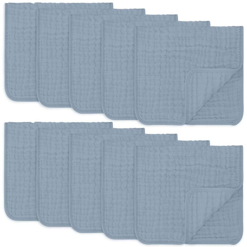 Comfy Cubs Muslin Burp Cloths Large 100% Cotton Hand Washcloths For Babies, Baby Essentials 6 Layers Extra Absorbent And Soft Ba
