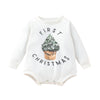 Fybitbo My First Christmas Baby Girl Boy Outfit Sweatshirt Romper Sweater Onesie Long Sleeve Bodysuit Fall Clothes (First Christ