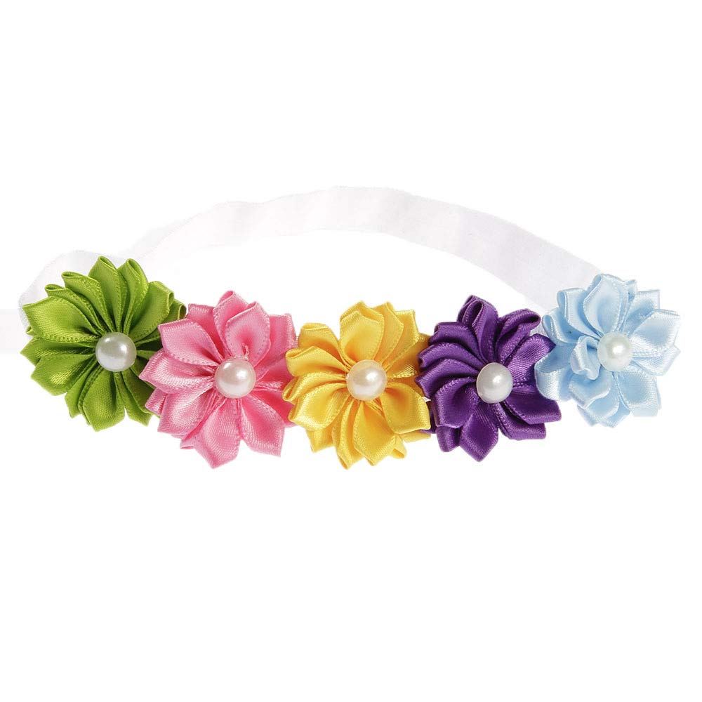 Patiky, Baby Girls Rainbow Flower Headband Hair Band Accessories Ts-Fd03 (Satin Flower), One Size