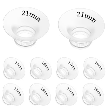 10Pcs Flange Insert 13/15/17/19/21Mm*2 Compatible With Momcozy M5/M9/M6/V2 Pro/V2 Pro/S12 Pro/S9 Pro/Spectra/Medela/Eufy/Elvie/L