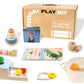 WOODMAM Montessori Toys for Babies 6-12 Months, 9 in 1 Educational Wooden Toys Set, Includes Object Permanent Box, Stacking Cups