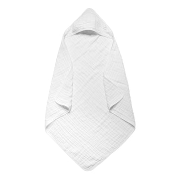 Arnzion Baby Hooded Towels For Babies And Toddlers, Muslin Baby Bath Towel Soft And Absorbency For Boys And Girls (Pure White 1