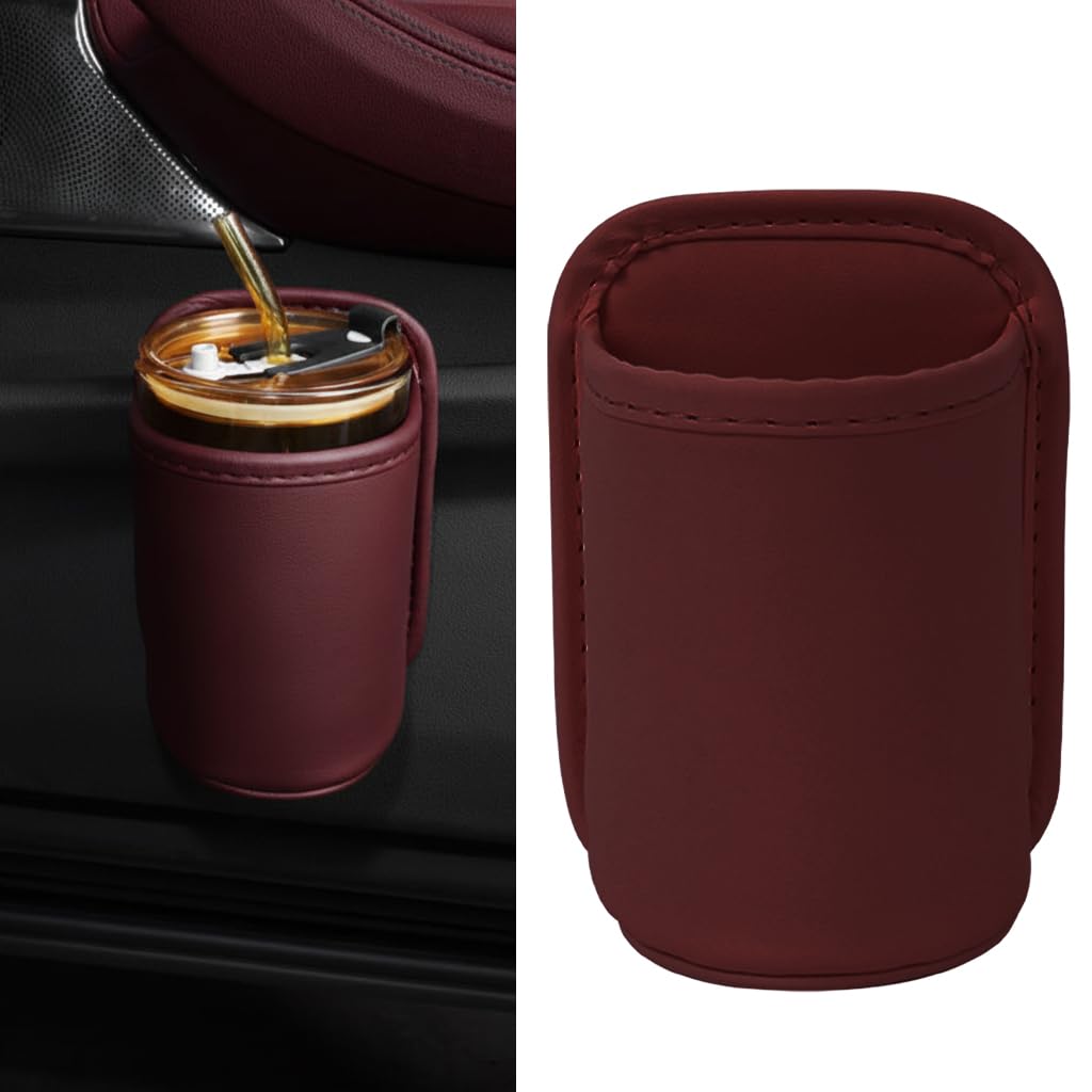 STHIRA PU Car Cup Holder for Car Front Seat Sleeve ClampOn Door Bottle Drink Holder Back Clip Portable Storage Organizer Water 
