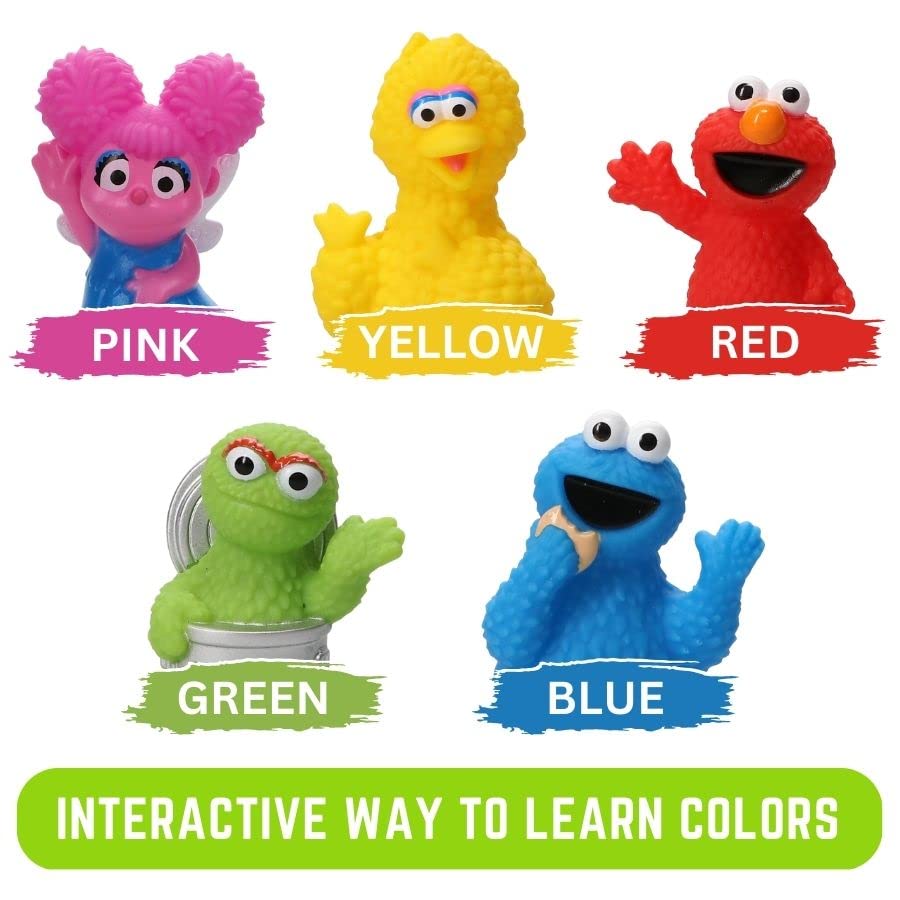 Sesame Street 5 Piece Finger Puppet Set - Party Favors, Educational, Bath Toys, Floating Pool Toys, Beach Toys, Finger Toys, Pla