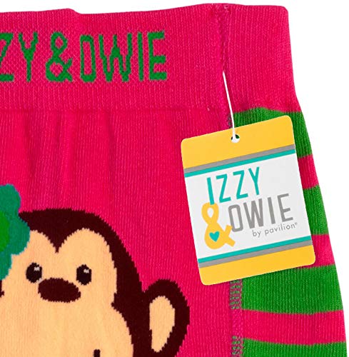 Izzy & Owie Baby Girl Leggings Monkey, 12-24 Month, Pink, 12-24 M