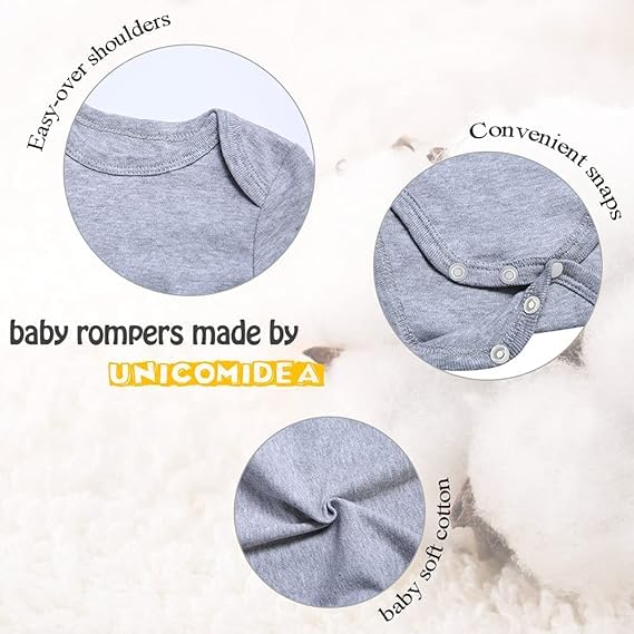 Unicomidea Baby Rompers Infant Baby Girls Bodysuit Funny Letter Of Be Careful What You Say Softy Baby Short Sleeve Outfit Toddle