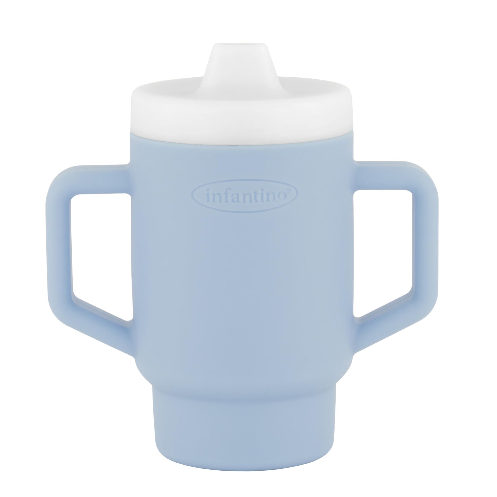 Infantino My 1st Tiny Tumbler, Silicone Sippy Cup with Straw & Handle, Spill-Resistant Baby Cup for On-The-Go, BPA-Free Transiti
