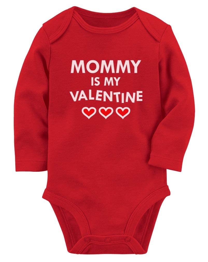 Tstars Valentines Baby Boy Girl Outfit First Valentine'S Day Clothes Mommy Is My Valentine Long Sleeve Infant Bodysuit Newborn R