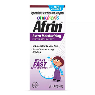 Afrin Childrens, Age 2-6, Extra Moisturizing Stuffy Nose Spray, 12 Hour Nasal Congestion Relief - 15 Ml