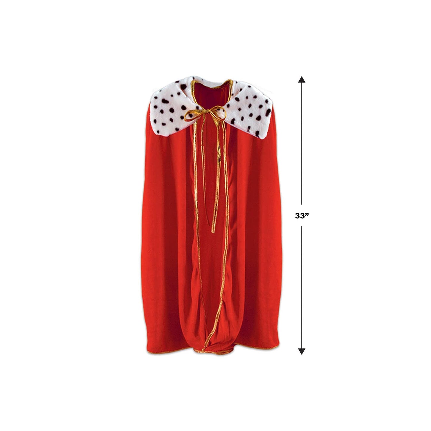 Beistle Child Size Red King Queen Robe, Fantasy Prince Princess Medieval Halloween Costume Cape Mardi Gras Accessory, 33'