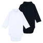 Defahn Baby Turtleneck Bodysuit Long Sleeve Boy Girl Solid Cotton Jumpsuit Outfit 0-3 Months, 2 Pack
