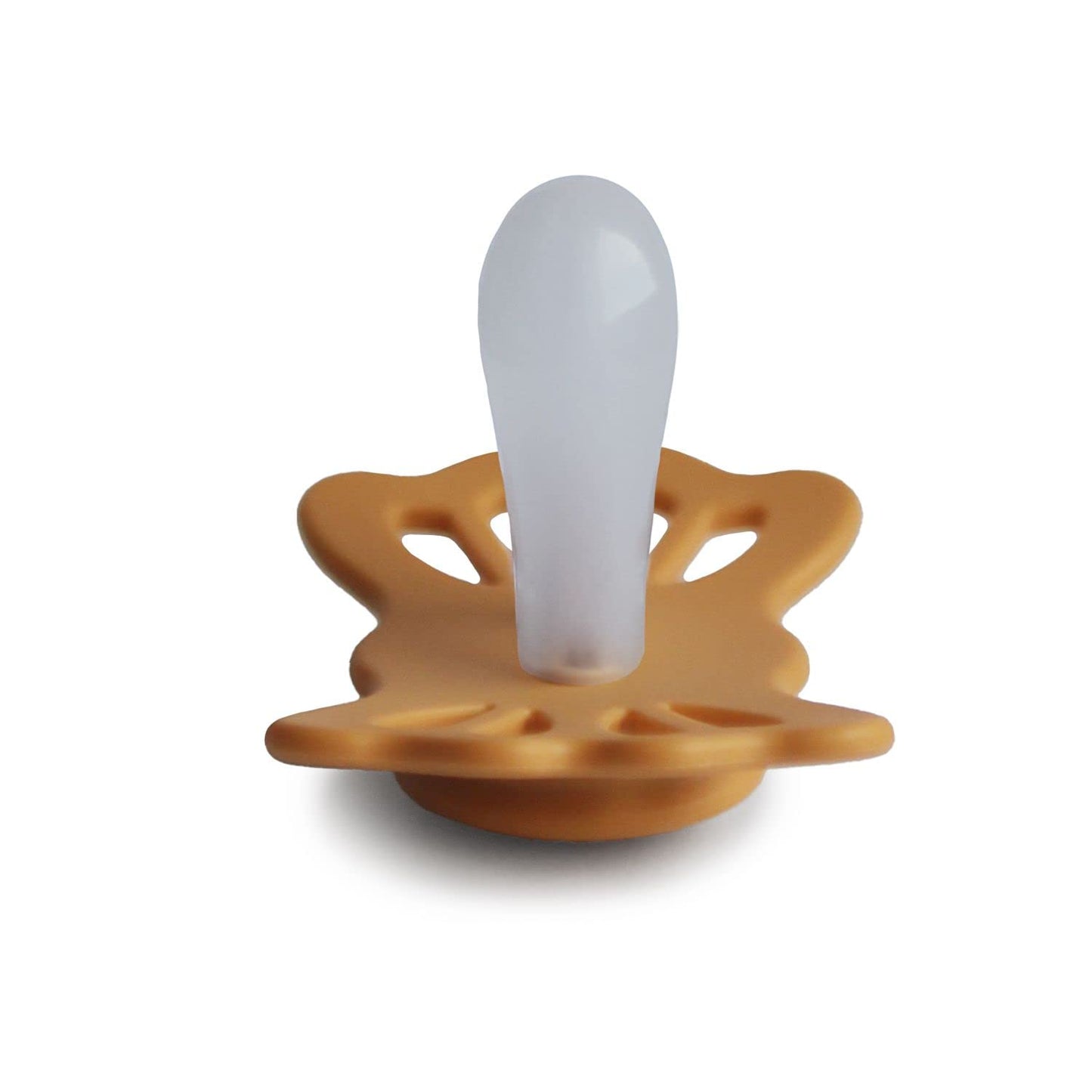 Frigg Lucky Symmetrical Silkysoft Silicone Baby Pacifier | Made In Denmark | Bpa-Free (Honey Gold/Cream, 0-6 Months)