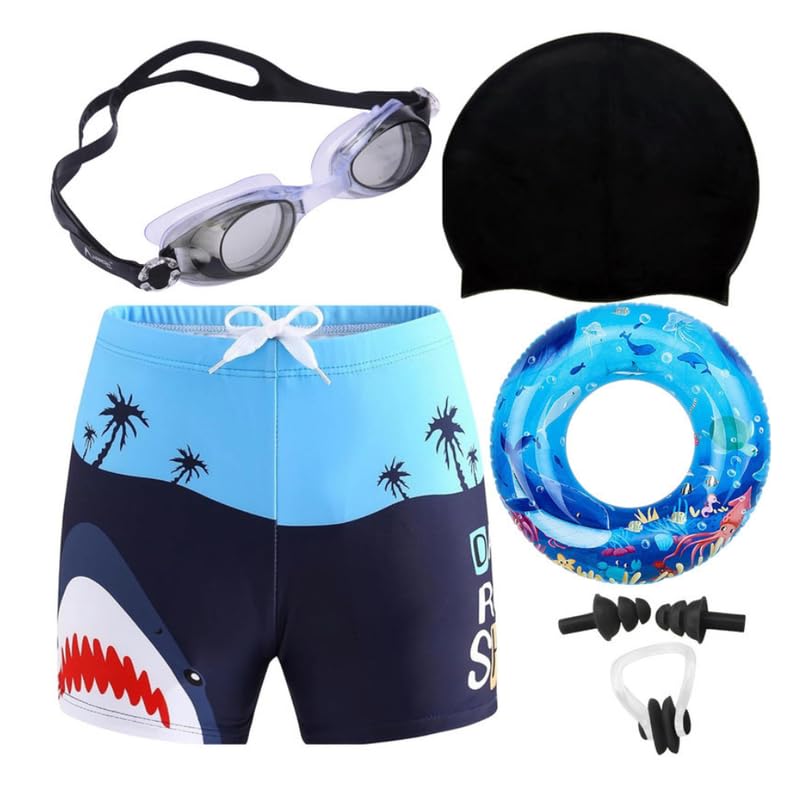 Lebami Swimming Kit For Kids Boys | Swim Trunks, Goggles, Swim Cap, Nose Clip, Ear Plugs,Swim Tube | Accessories For Swimming, W