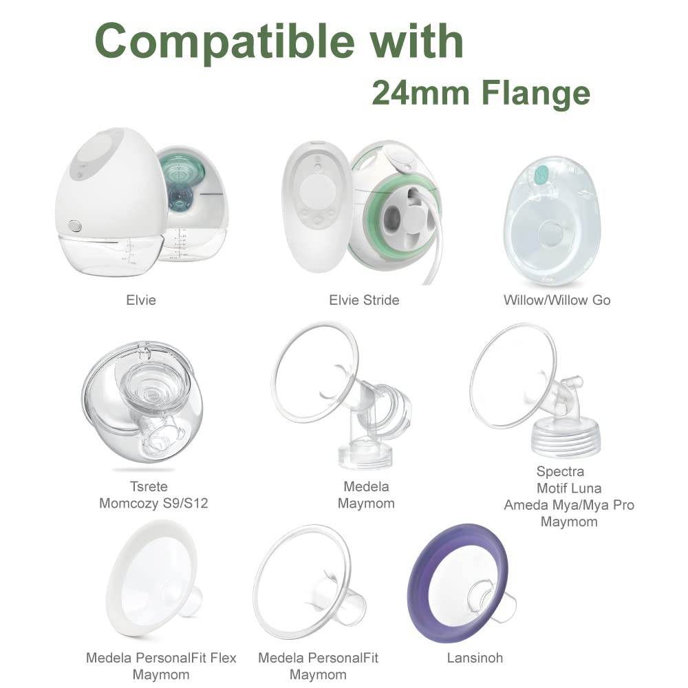 Maymom 13Mm Flange Insert Compatible With Elvie Single/Double Electric, Elvie Stride Cup (24Mm), Compatible With Medela Personal