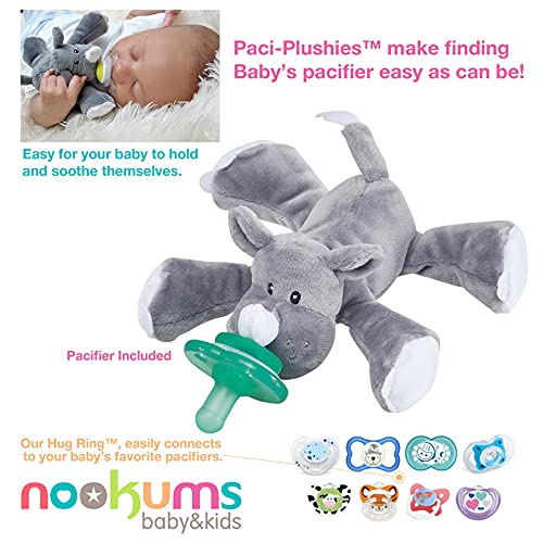 Nookums Paci-Plushies Shakies - Pacifier Holder - Adapts To Name Brand Pacifiers, Suitable For All Ages, Plush Toy Includes Deta