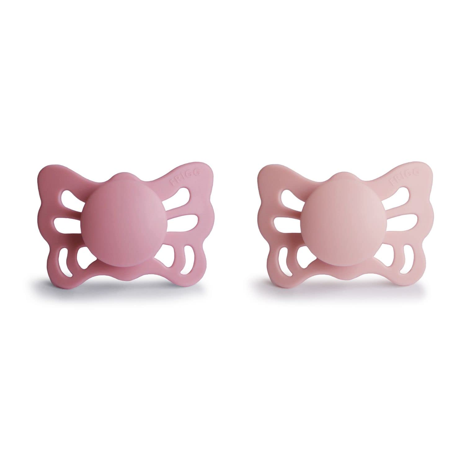 Frigg Butterfly Anatomical Silkysoft Silicone Baby Pacifier | Made In Denmark | Bpa-Free (Cedar/Baby Pink, 0-6 Months)