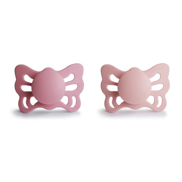 Frigg Butterfly Anatomical Silkysoft Silicone Baby Pacifier | Made In Denmark | Bpa-Free (Cedar/Baby Pink, 0-6 Months)