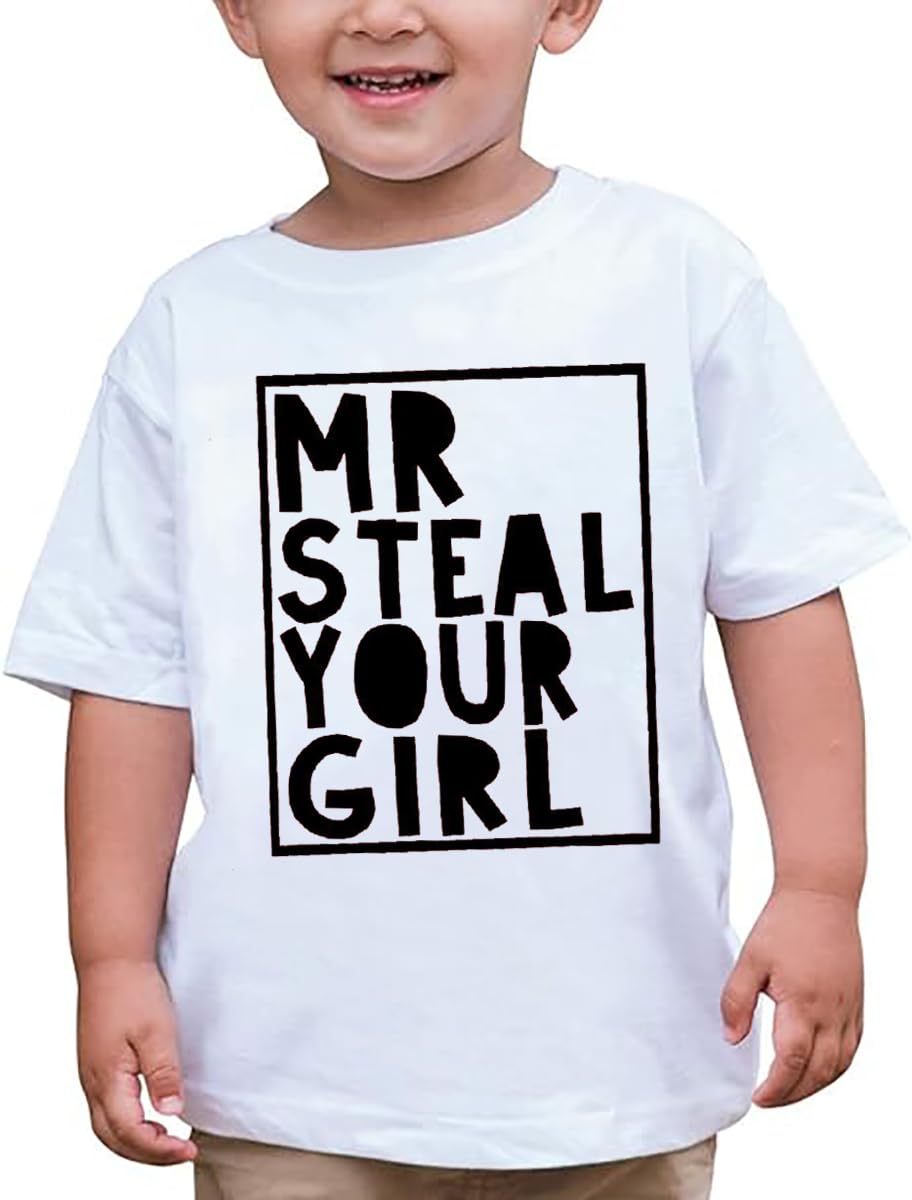 Toddler Boy Valentine'S Day T Shirt Cute Lover Boy Shirt Kids Funny Letter Print Valentine'S Day Shirts Tops (5-6T, White4)