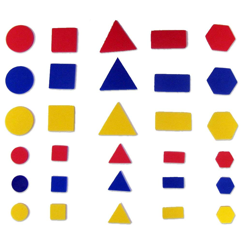hand2mind Foam Attribute Blocks Student Kit, Geometry Set, Preschool Learning, Manipulatives for Preschool, Montessori Math, Sha