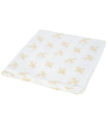 Wrappery  Organic Muslin Baby Bath Towel,2 Layer Muslin Bath Towel,Swaddle  Large (Bird 120 Cm * 120 Cm)