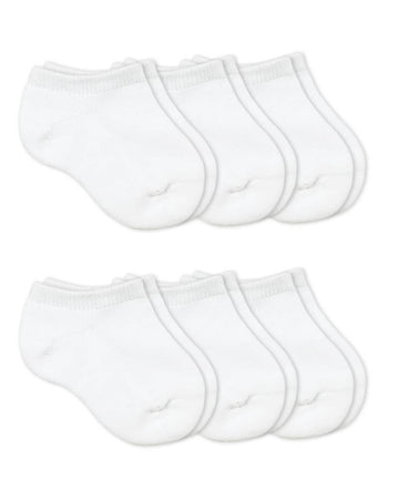 Jefferies Socks Baby Girls Unisex Newborn Seamless Sport Half Cushion Low Cut 6 Pack, White, 0-3 Months Us