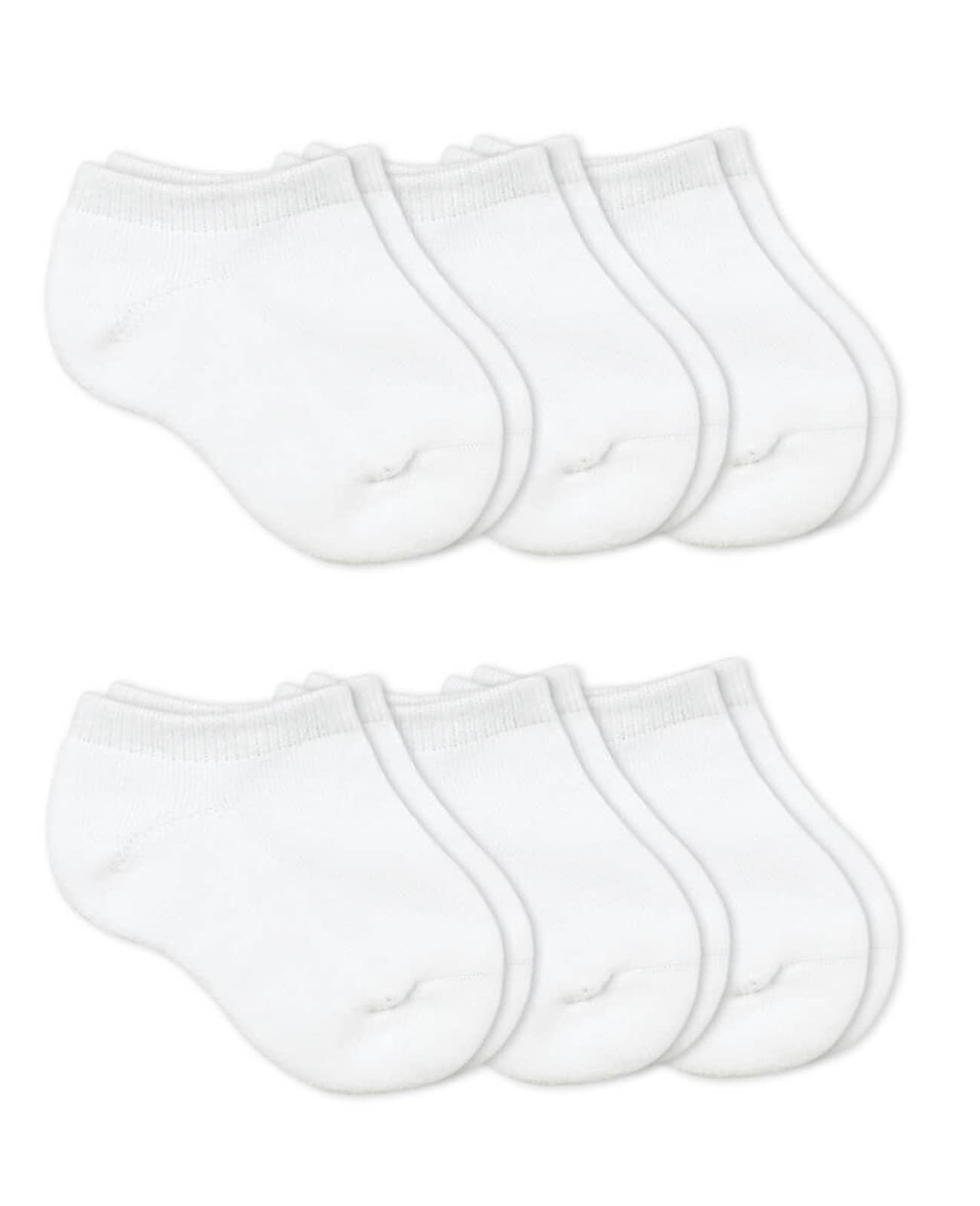 Jefferies Socks Baby Girls Unisex Newborn Seamless Sport Half Cushion Low Cut 6 Pack, White, 12-24 Months Us
