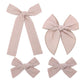 3 Styles Hair Bow Clips for Little Girls Toddler Baby Mom Women Hair Barrettes Accessories 4 Pcs Cotton Linen Bows Beige