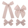3 Styles Hair Bow Clips for Little Girls Toddler Baby Mom Women Hair Barrettes Accessories 4 Pcs Cotton Linen Bows Beige