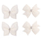 Double Layer Pearl Hair Bows For Girls, White Butterfly Flower Alligator Hair Bow Clip Wedding Rhinestone Hair Accessories For B