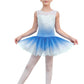 Eqsjiu Gymnastics Dresses For Toddler Girls 1T 2T 12-24 Months 18-24 Months Blue Diamond Snowflake Gradient Colors White Sparkly