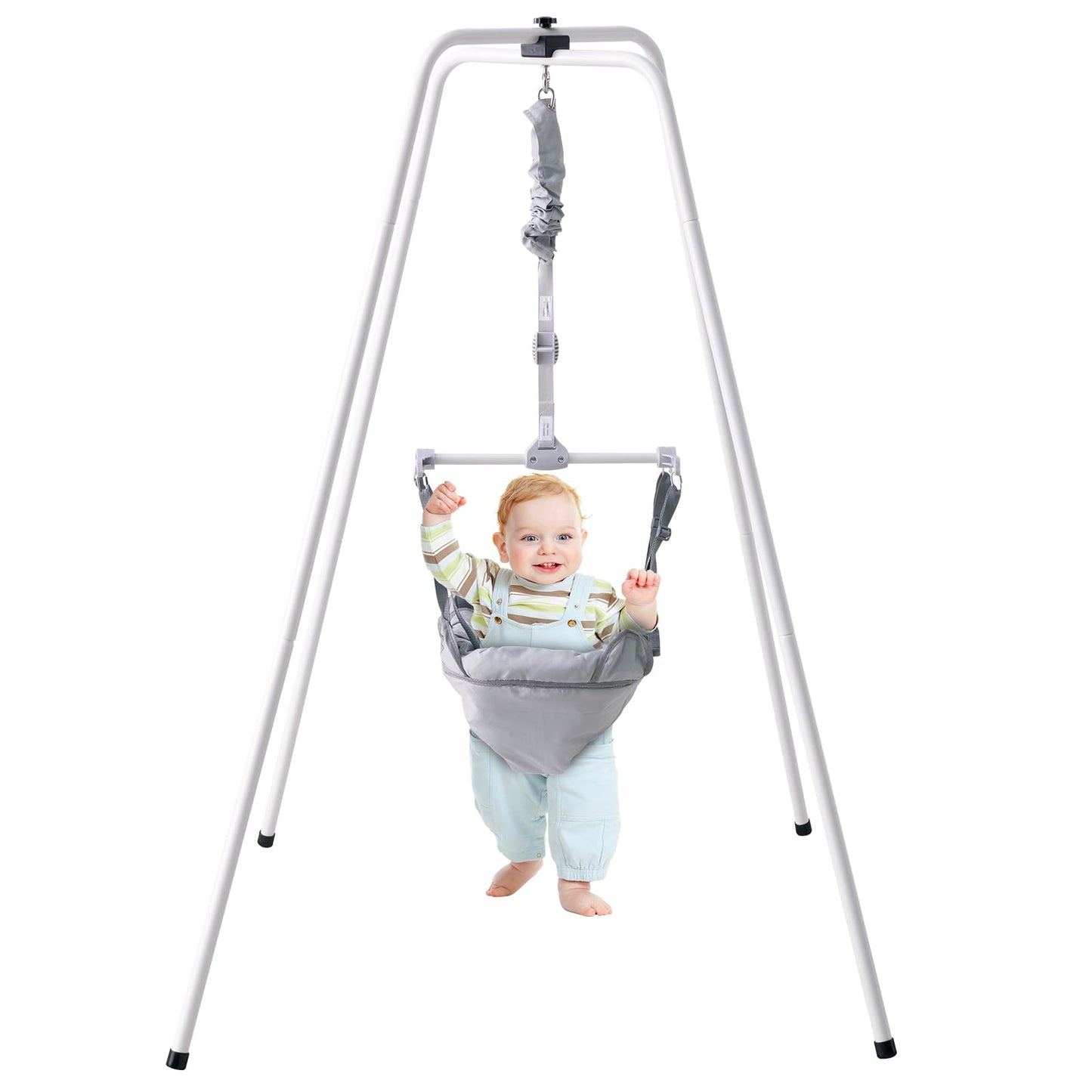 Vevor Baby Jumper Bouncer, Height-Adjustable Baby Jumpers With Stand, Quick-Folding Toddler Infant Jumper For 6+ Months, Indoor