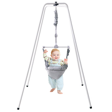 Vevor Baby Jumper Bouncer, Height-Adjustable Baby Jumpers With Stand, Quick-Folding Toddler Infant Jumper For 6+ Months, Indoor