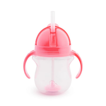 Munchkin Click Lock Tip & Sip Weighted Straw Cup, 208 ml, BPA Free, Pink