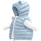Aiwuhe Baby Boys Girls Hooded Puffer Vest Winter Lightweight Sleeveless Bear Ears Zipper Up Jacket Blue 90