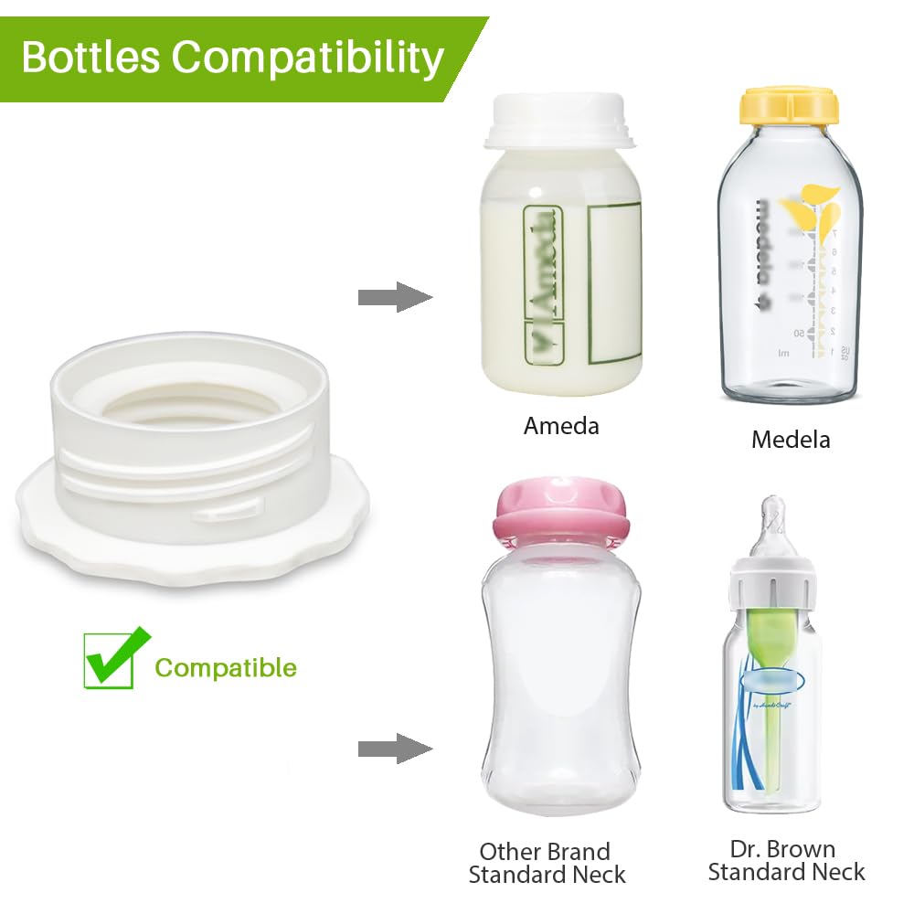 Pumpmom-Us Pump Bottle Adapter, Baby Bottle Thread Changer Converter For Spectra S1 S2 Wide Mouth Flanges To Use Standard Sized