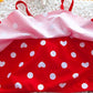 Baby Girl Cute Swimsuits Red 2 Pieces White Dot Skirt Swimwear Sets (Large, Red)